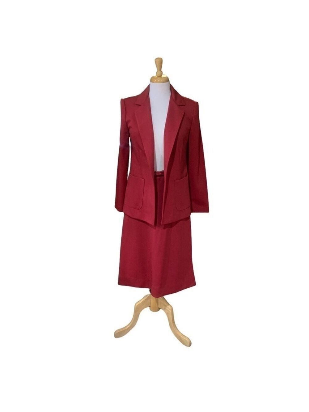 NWT Devon dark red vintage blazer and skirt set with matching belt size 8/10